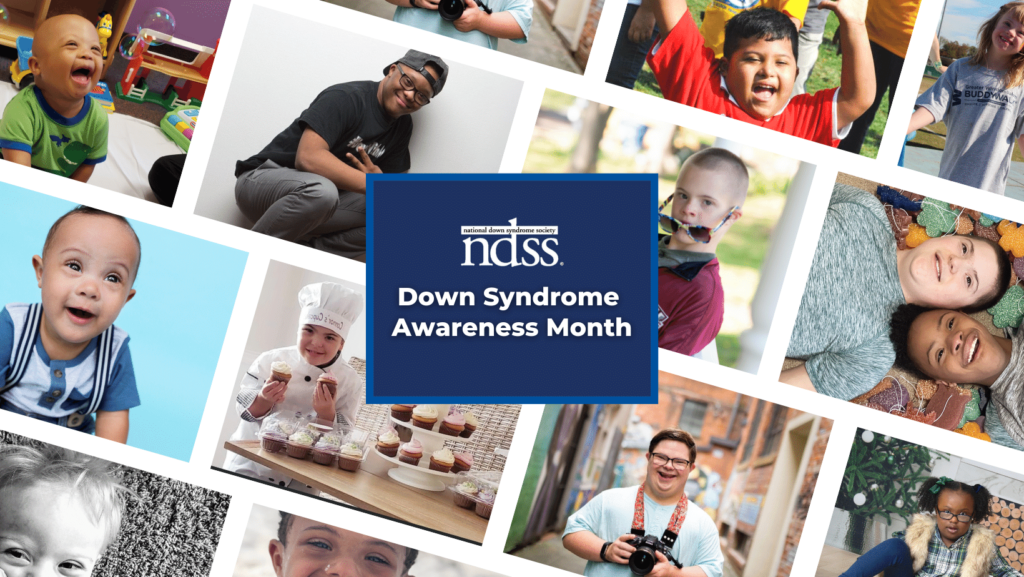 poster that says october is down syndrome awareness month 