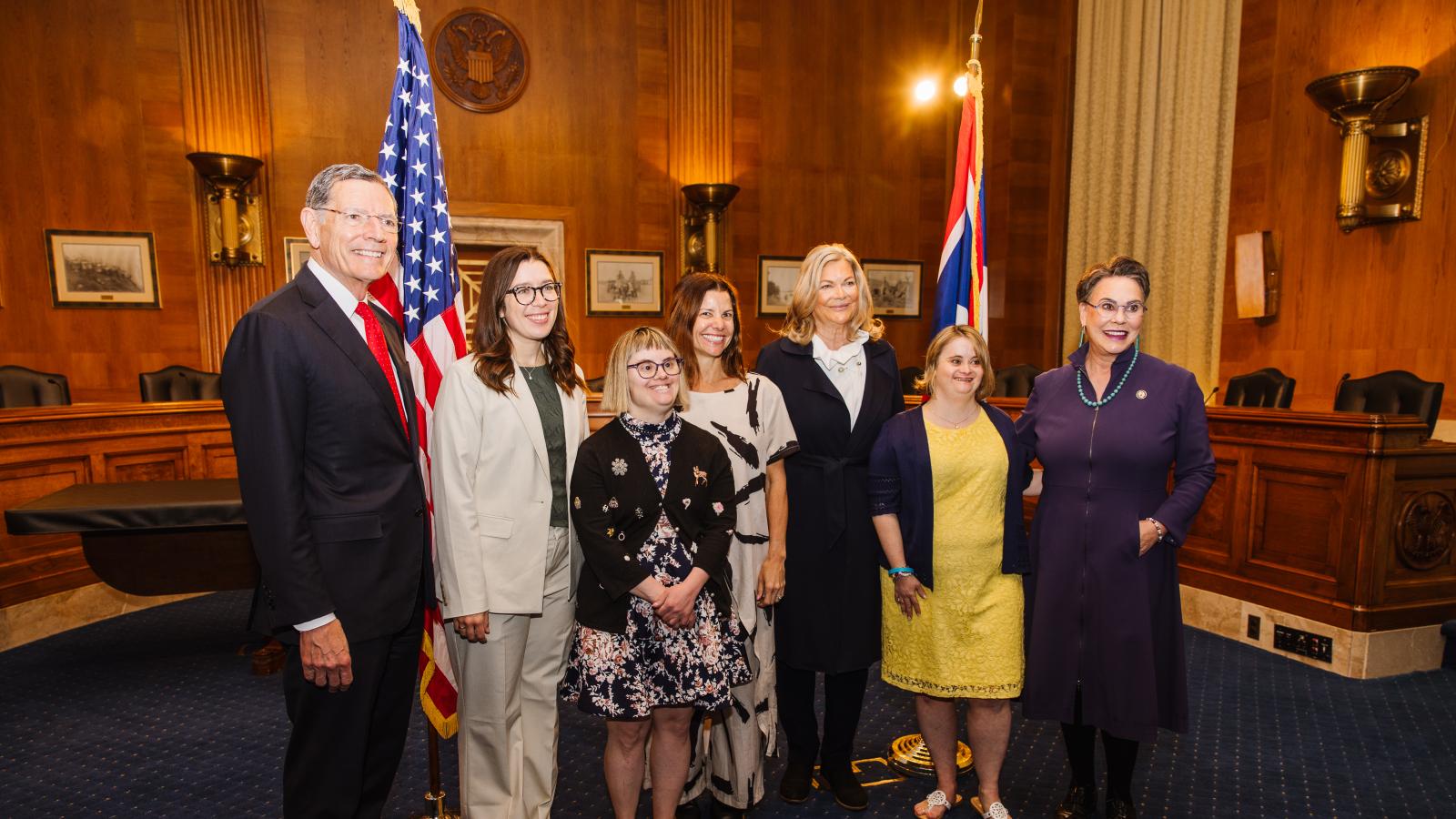 A group of advocates with and without Down syndrome meets with their Member of Congress in the U.S. Capitol Building