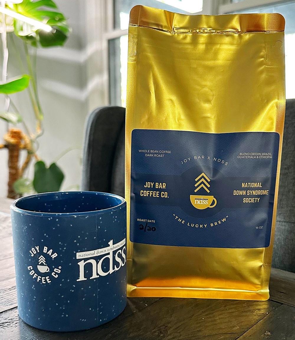joy bar coffee and mug set with NDSS logo