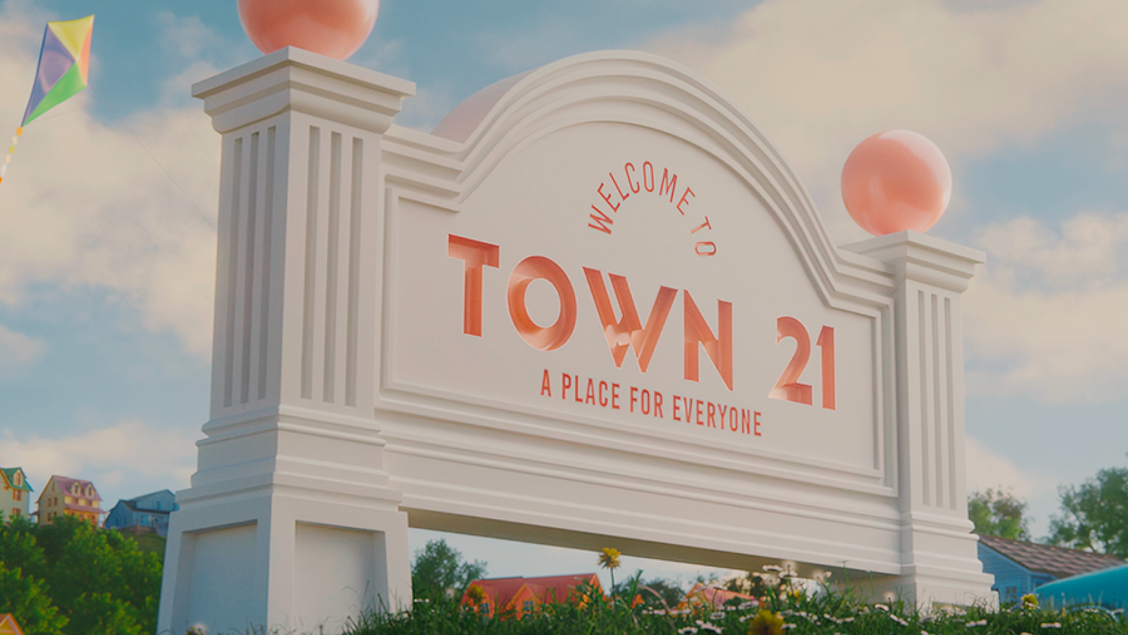 Town 21 sign