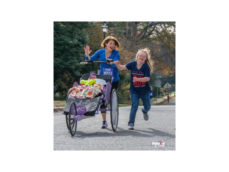 Daughter and mom going or a jog