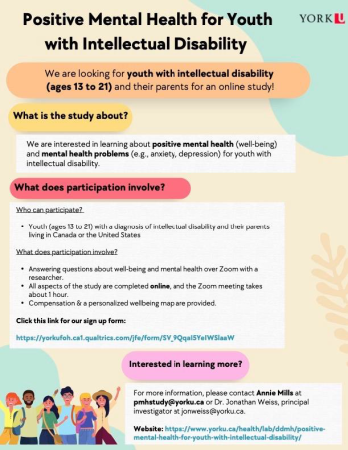 Positive Mental Health for Youth with Intellectual Disability