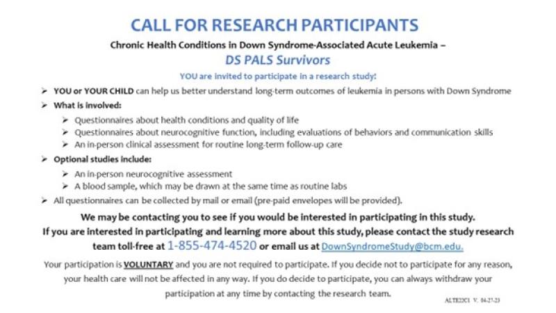 call for research participants flyer