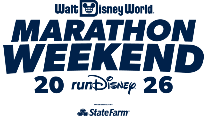 Walt Disney World Marathon Weekend 2026 runDisney logo. Sponsored by State farm logo