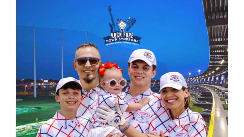 Tremonti family with young girl with Down syndrome golfs at Topgolf