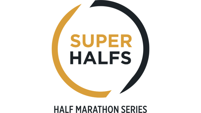 Super Halfs. Half Marathon Series logo.