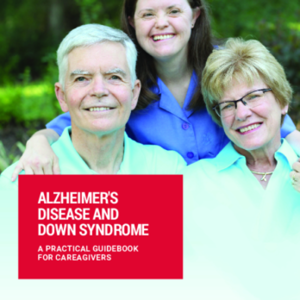 Image of a woman with Down syndrome with her parents. Alzheimer's Disease and Down Syndrome: A Practical Guidebook for Caregivers