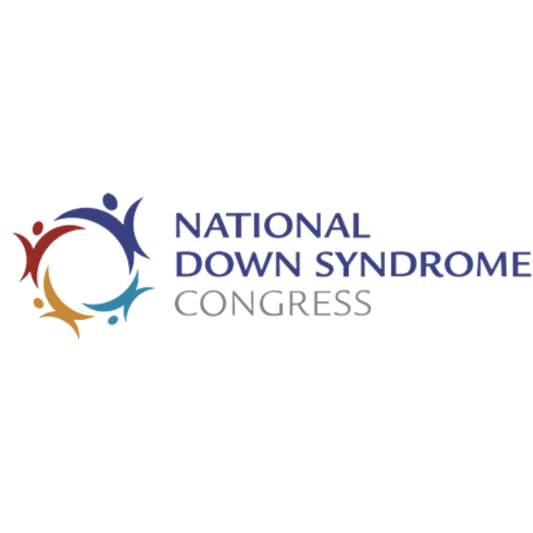 National Down Syndrome Congress logo with a purple, blue, yellow, and red circle