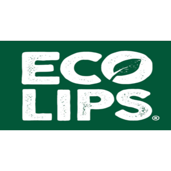 Eco Lips logo with a green leaf