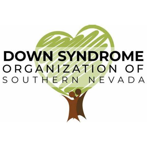 Down Syndrome Organization of Southern Nevada logo with a graphic of a tree in a shape oh a heart and two people.