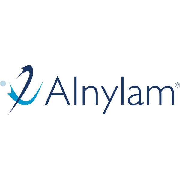 Alnylam logo with a blue and white logo