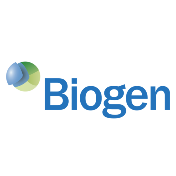 Biogen logo with a blue and green circle