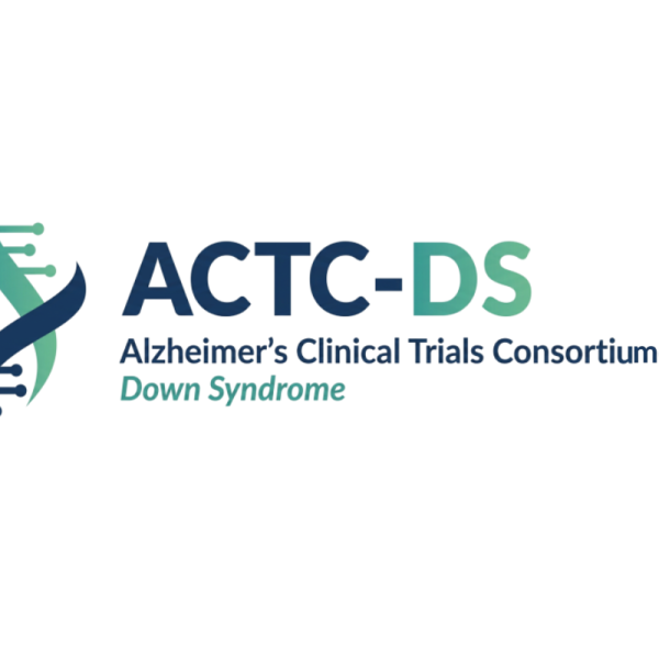 ACTC-DS logo with a graphic of green and blue DNA. Alzheimer's Clinical Trials Consortium Down Syndrome