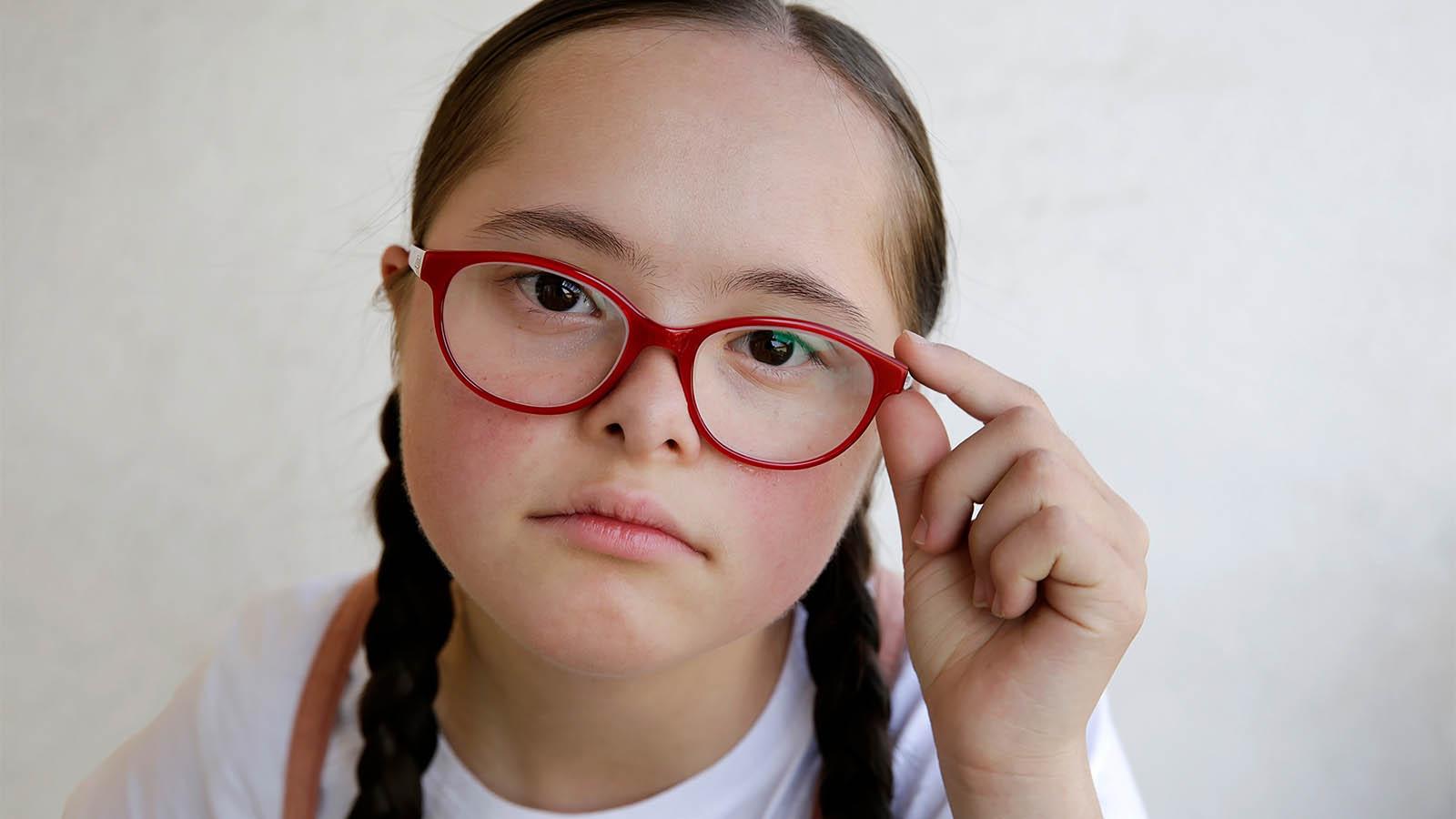 Child in eyeglasses