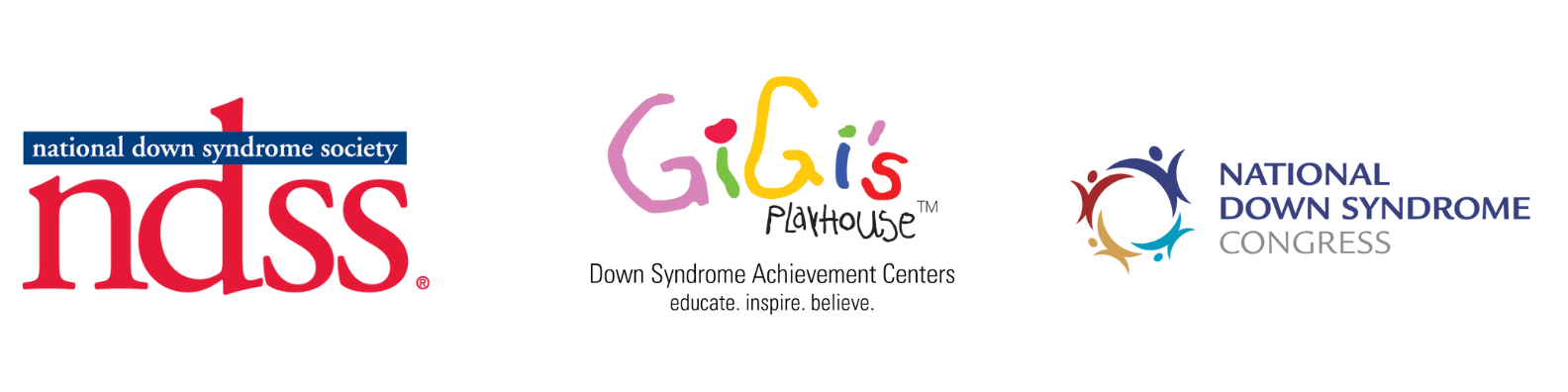 NDSS, GiGi's Playhouse, NDSC logos
