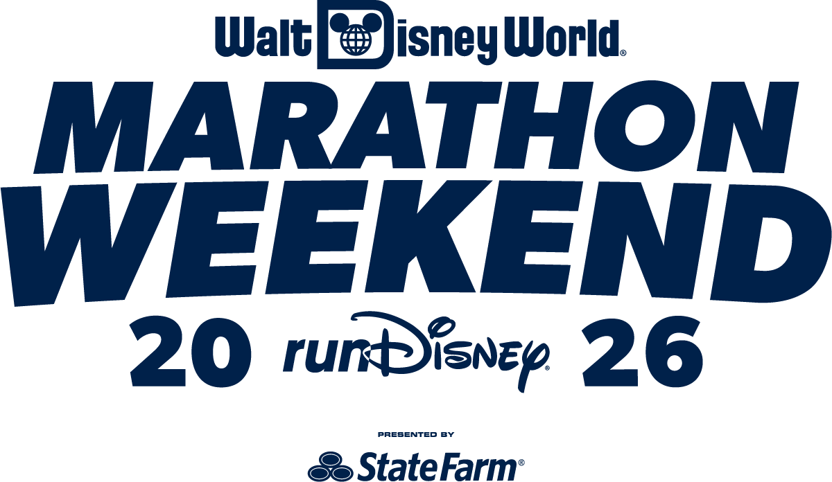 Walt Disney World Marathon Weekend 2026 runDisney logo. Sponsored by State farm logo