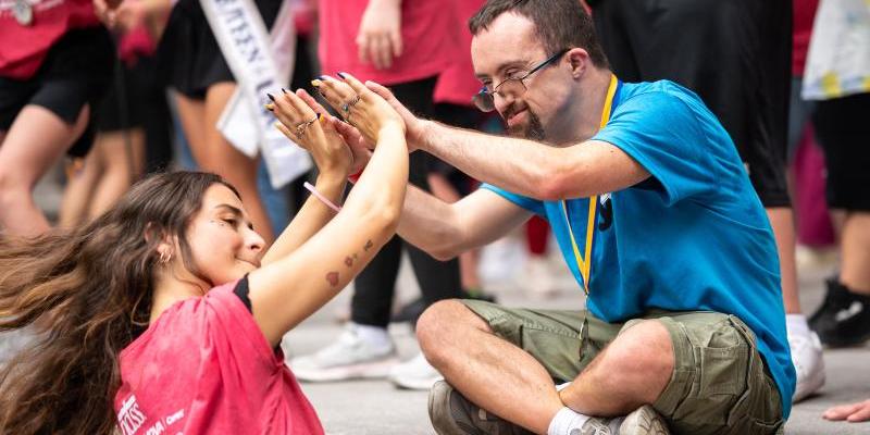 People dancing at the Buddy Walk stage