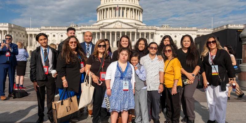 Group of Down syndrome advocates in front of the Capitol building