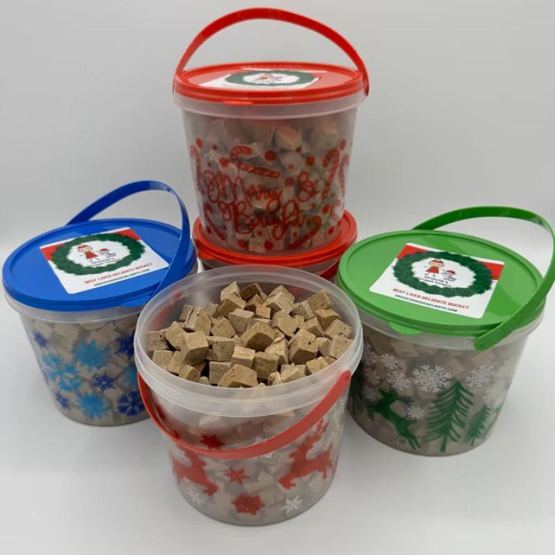 Gracie's Doggie Delights Christmas Bucket