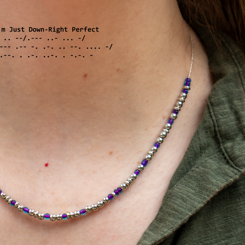 Custom Morse Code Necklace - "Down-Right Perfect"